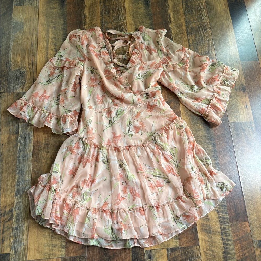 Floral Ruffle Mini Dress - Picture 5 of 6